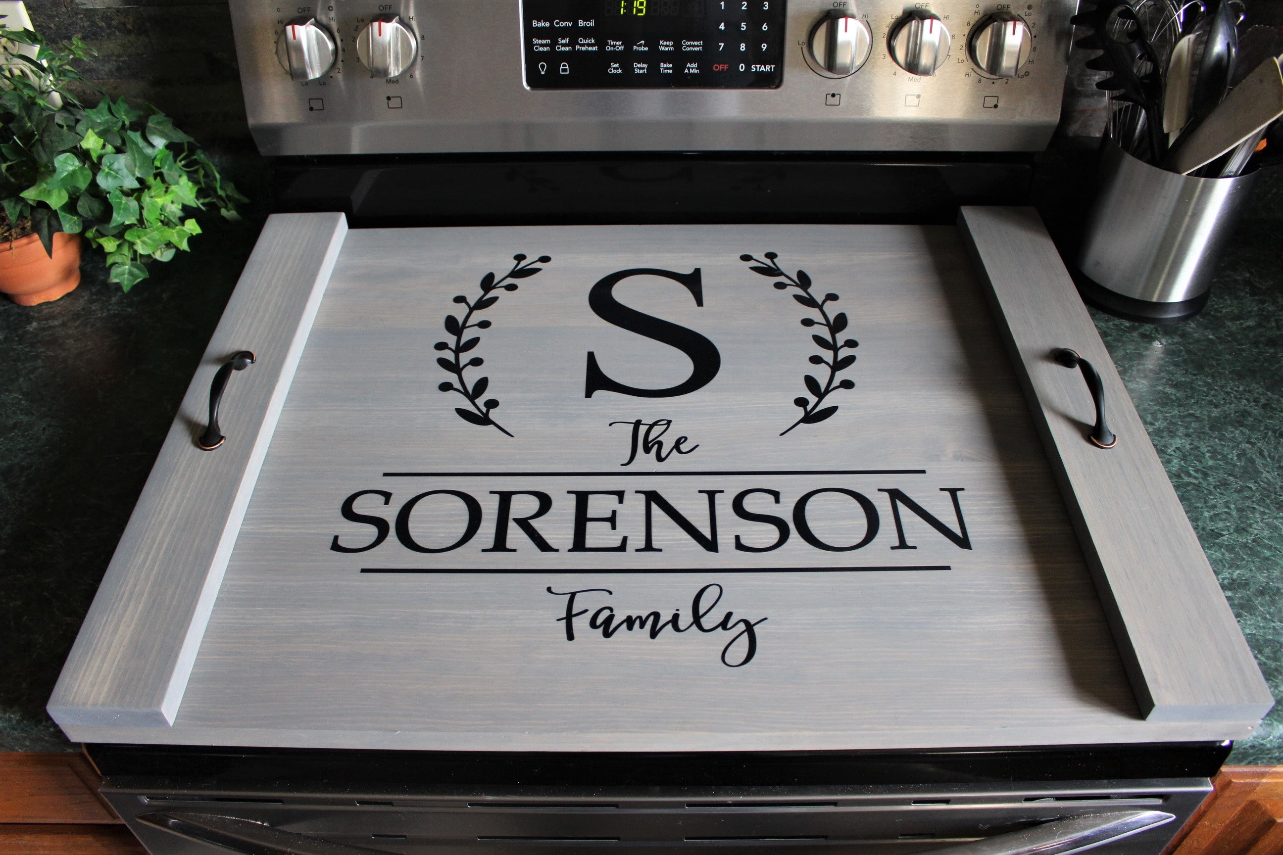 DECORATIVE AND PERSONALIZED WOOD STOVE COVER, NOODLE BOARDS