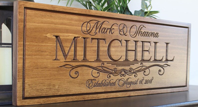 Personalized wedding gift for the couple-bride and groom gift-custom wedding gift sign-ENGRAVED wedding memento-save the date prop-sign-wood Bild 7