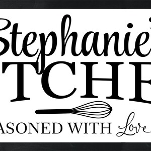 Kitchen sign-Kitchen decor-gifts-personalized kitchen sign-for kitchen wall decor art-customized kitchen sign-seasoned with love-moms image 6