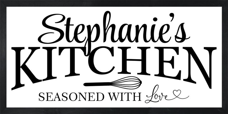 Kitchen sign-Kitchen decor-gifts-personalized kitchen sign-for kitchen wall decor art-customized kitchen sign-seasoned with love-moms image 6