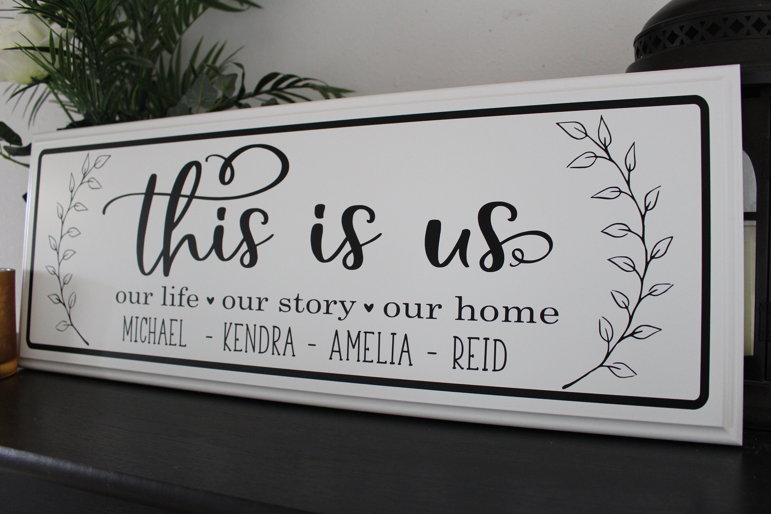 This is us wood sign-Our life our story our home-wood family sign-Personalized family name signs ...