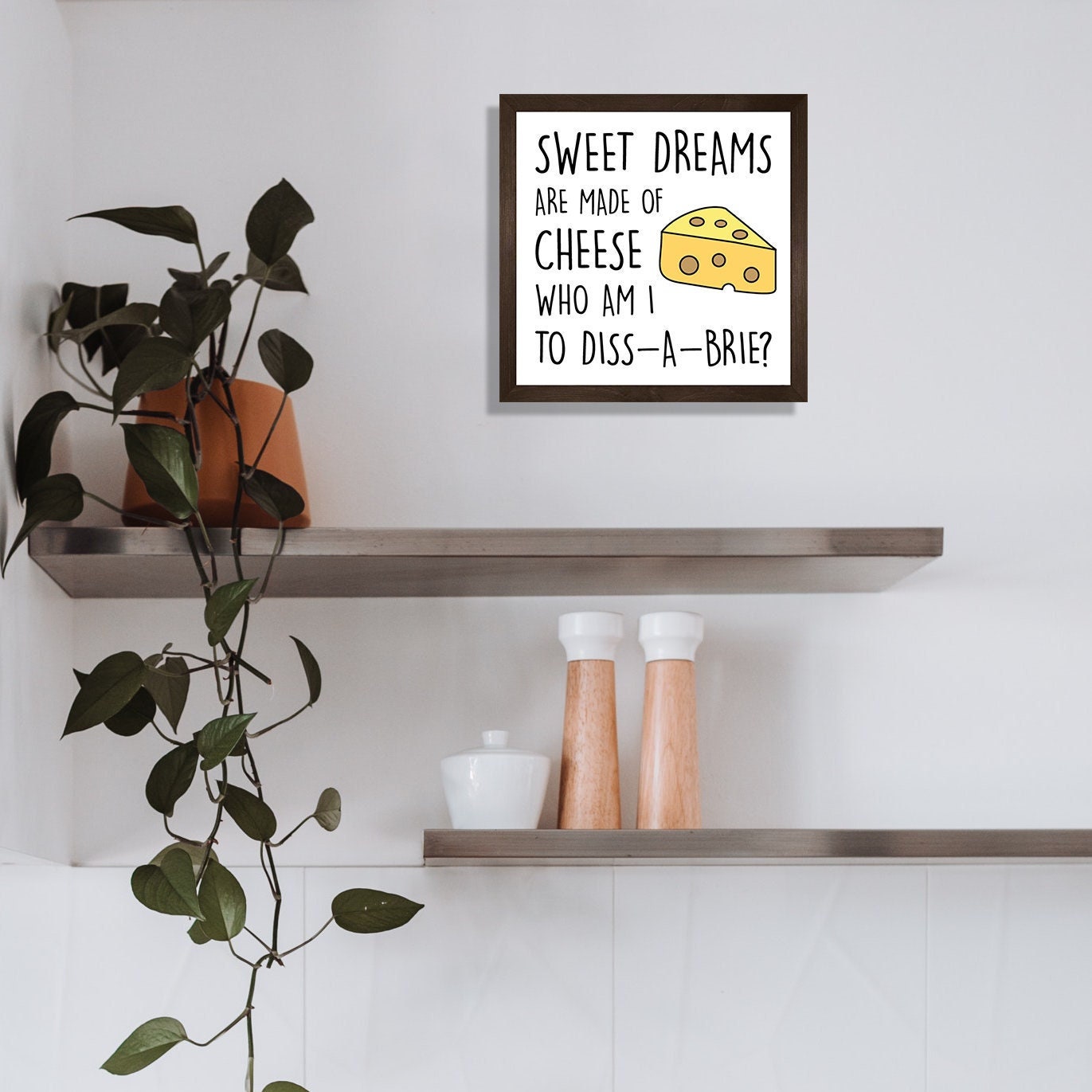 Funny kitchen decor-funny farmhouse signs-funny kitchen sign-sweet dreams  are made of cheese sign-farmhouse-kitchen decor for walls