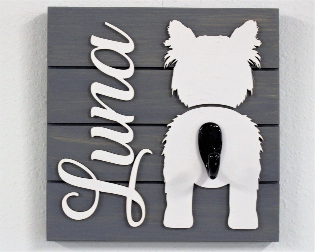 Dog Leash Holder for Wallpersonalized Wood Dog Leash Holderdog Butt