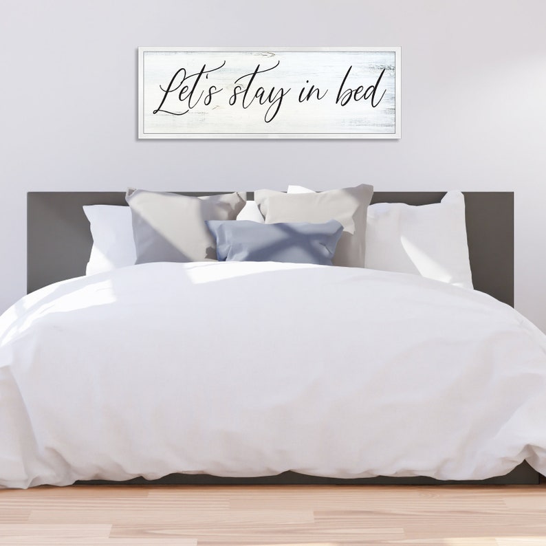 Let's stay in bed sign-master bedroom wall decor over the bed-sign above bed-master bedroom signs above bed-wall decor bedroom wall art image 4