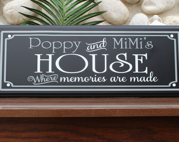 Personalized grandparent gifts-mimi nana gifts-great grandparent gifts ideas-grandma sign-from grandchildren-Poppy mimi sign house memories