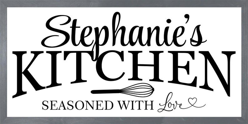 Kitchen sign-Kitchen decor-gifts-personalized kitchen sign-for kitchen wall decor art-customized kitchen sign-seasoned with love-moms image 8