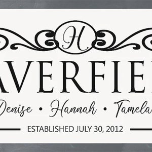 Personalized family sign-family name established wood sign-Monogram custom last name sign-Family name sign-family photo-mother in law gift image 9