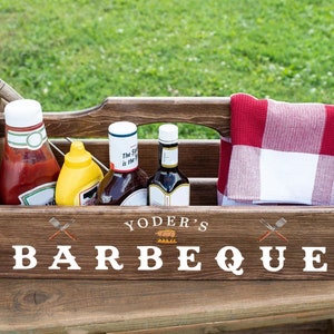 Barbeque gifts for men-bbq tote caddy-Barbecue tool caddy-Barbecue grill caddy-BBQ condiment caddy-condiment holder-BBQ grill tote-utensil