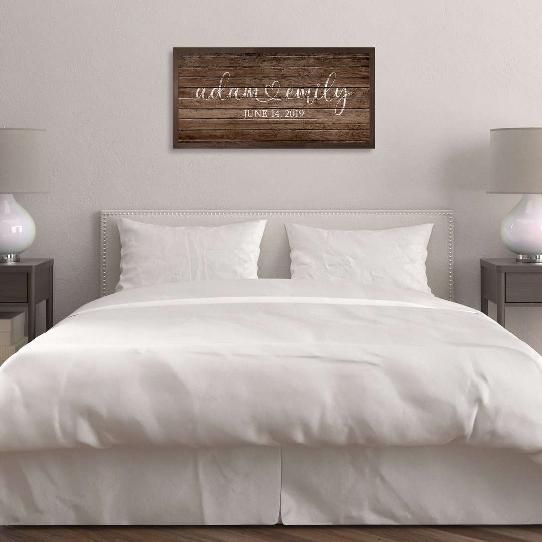 Personalized Wedding Gift Signmaster Bedroom Wall Decor Over the Bed
