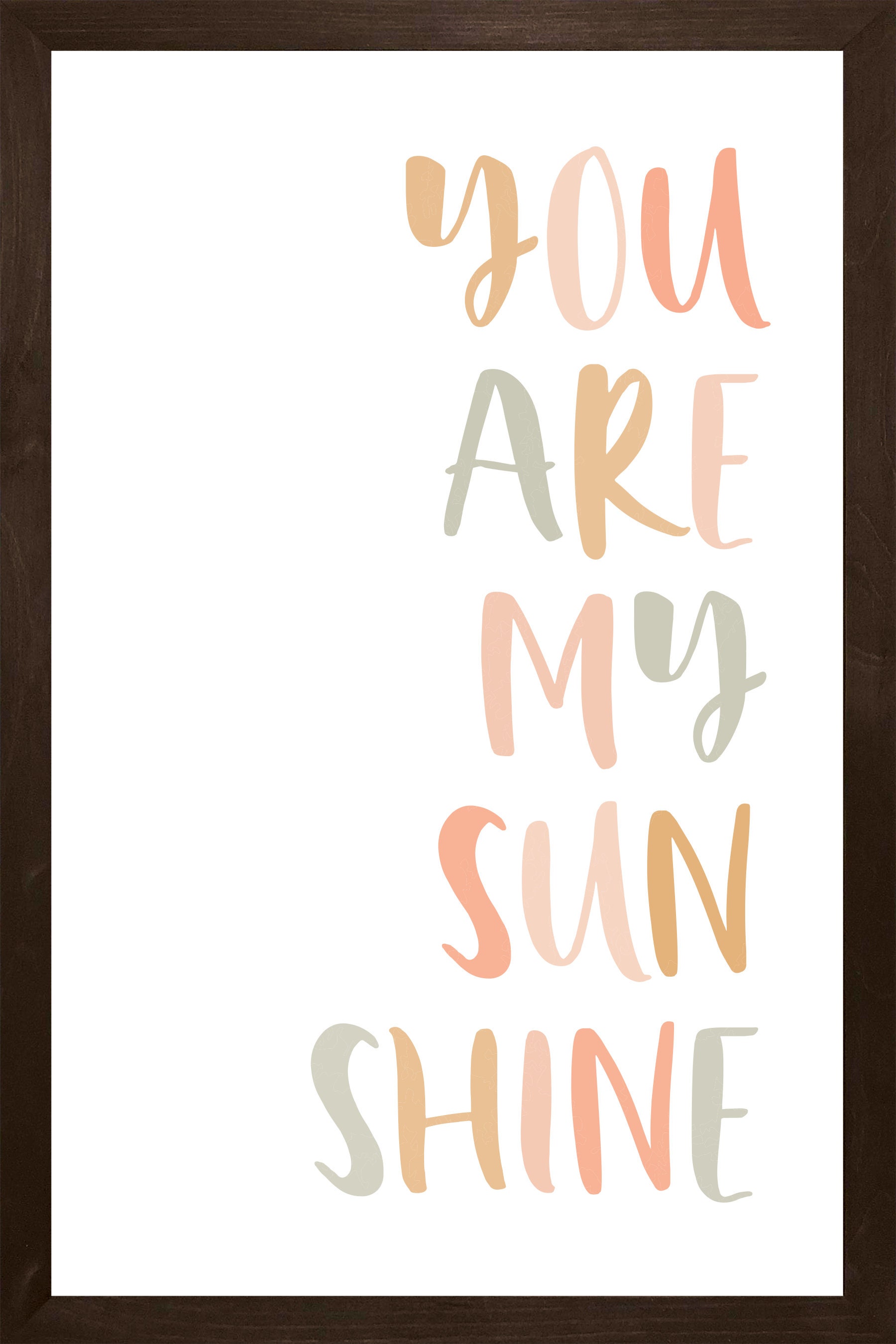 Nursery Decor: 3 Framed You Are My Sunshine Lyrics 8”x11” Baby