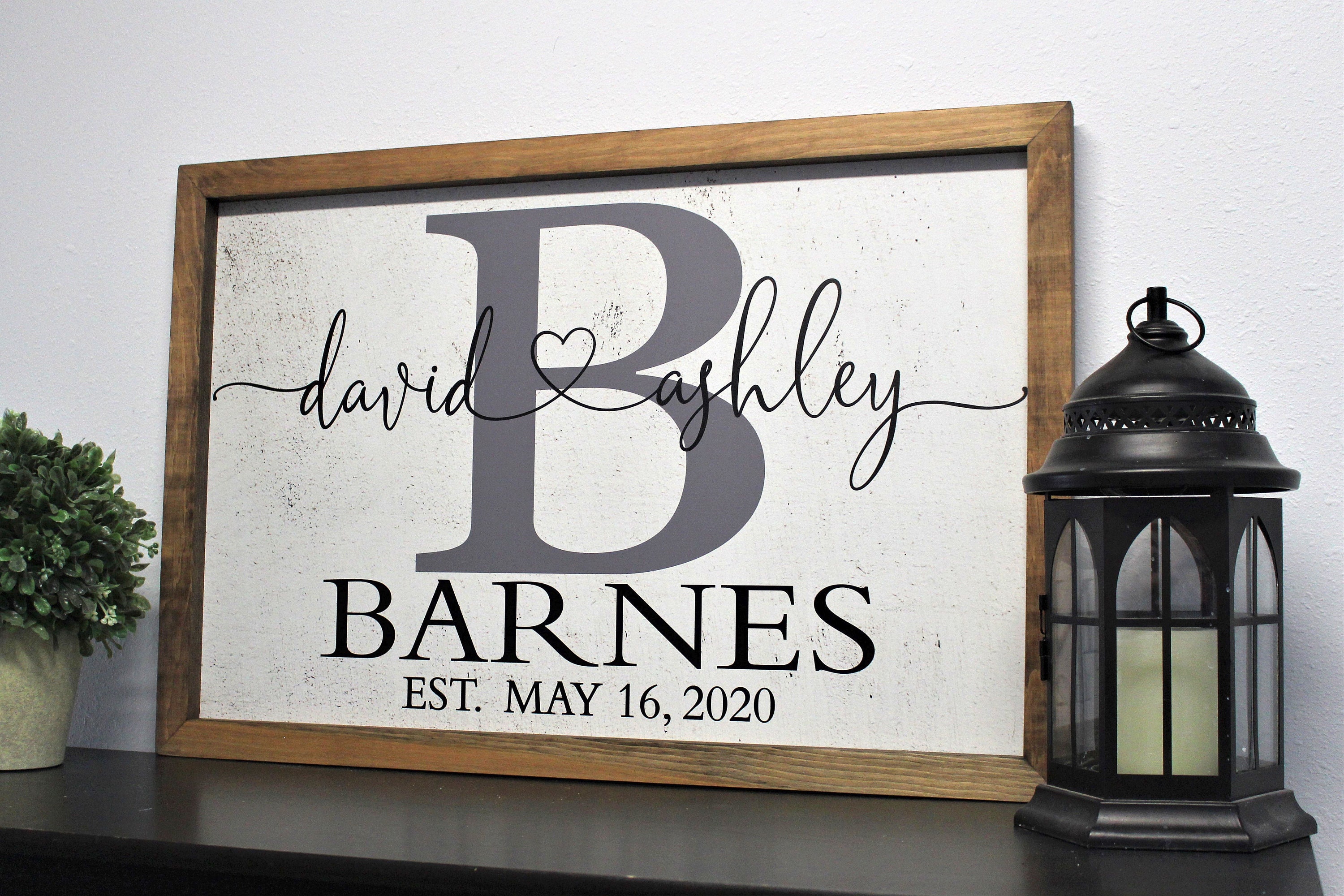 Wedding gifts personalized signs-bridal shower gift-established wedding