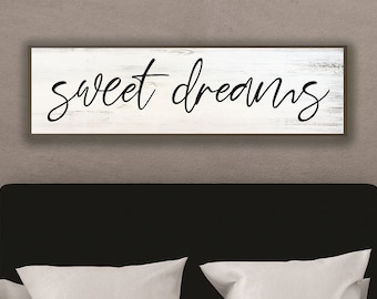 Master bedroom sign for over bed-master bedroom wall decor-wall art bedroom wall sign-sweet dreams sign