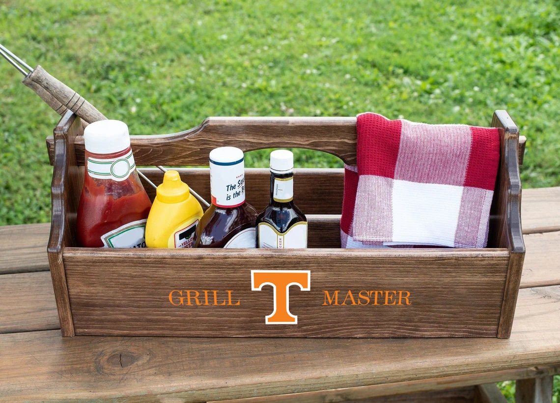 Barbeque gifts for men-bbq tote caddy-Tennesse caddy-Barbecue grill  caddy-Power T-BBQ condiment caddy-holder-BBQ grill tote-utensil