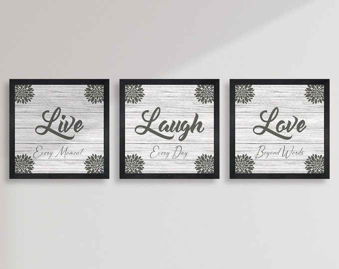 Live Laugh Love sign-home decor wall art for living room-Home Decor Wall Art prints-dining room wall decor-kitchen signs-dining room wall