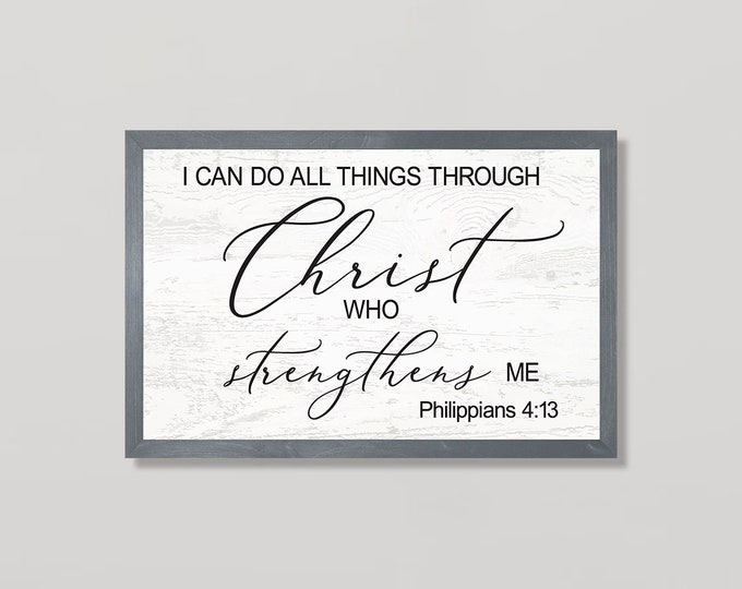 Scripture wall decor-I can do all things through Christ who strengthens me sign-bible verse sign-for home-decor signs-wall scripture