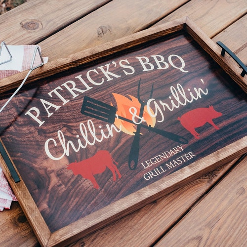 Personalized Grilling Traygrilling Giftcustom Bbq Etsy