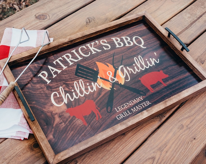 Personalized 'King of the Grill' Wooden Bbq Cutting Board - Grilling Gifts  for Men - Personalized Cooking Gifts for Men - Bbq Gifts for Men