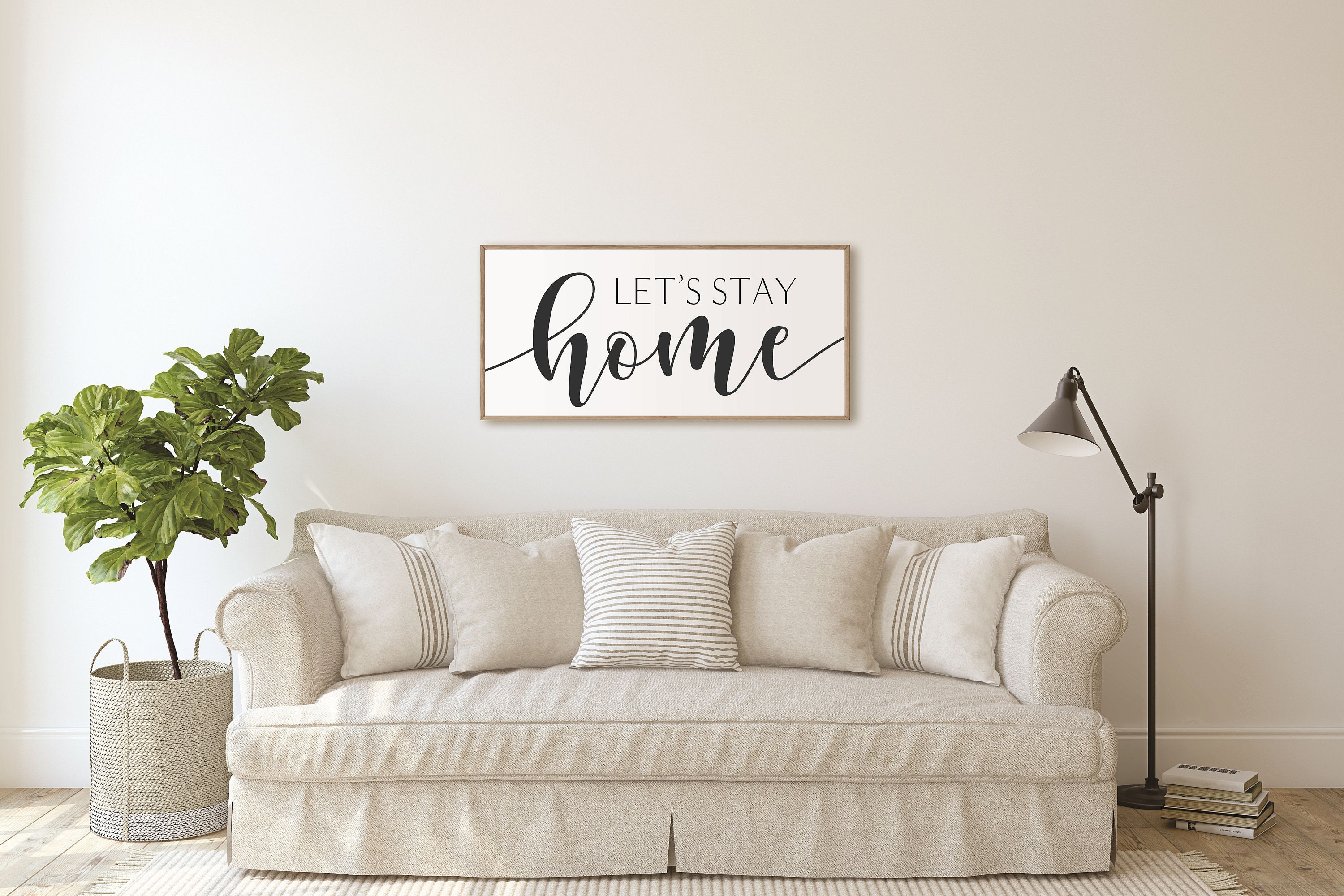 long grey living room sign