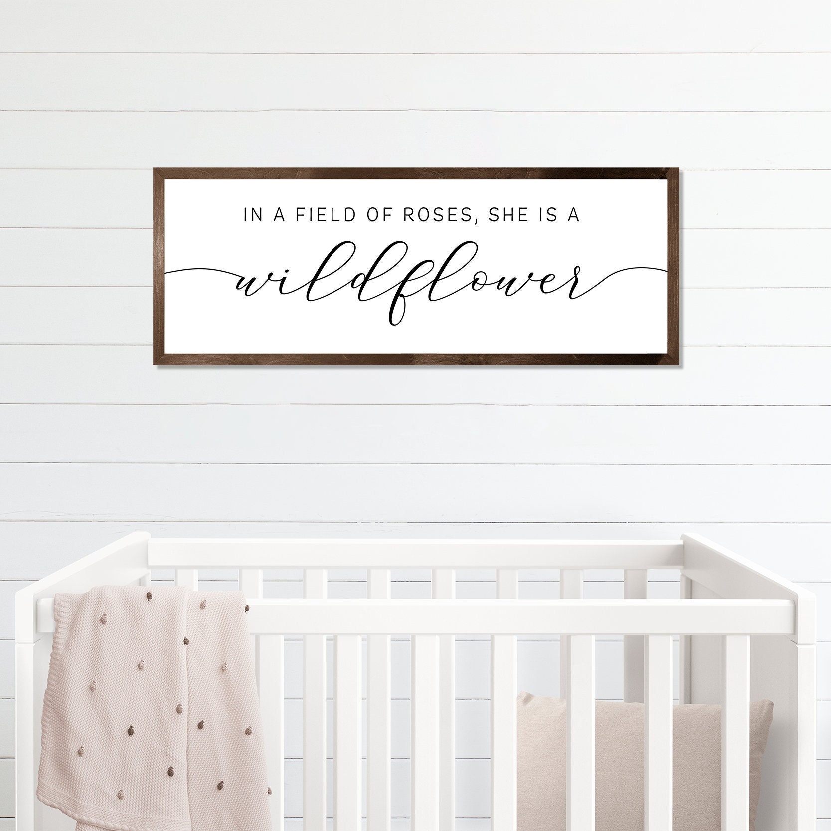 In A Field of Roses SHE IS A WILDFLOWER Sign  Little Girl's Room Wall –  Simple Home & Family