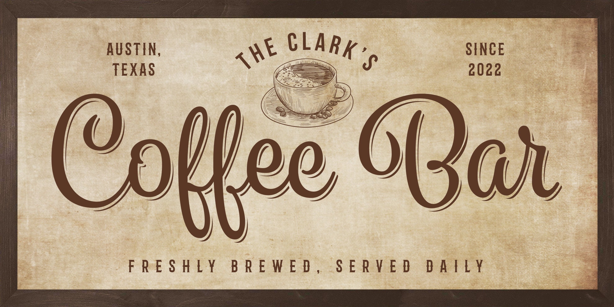 Personalized coffee bar signcoffee bar decorkitchen signcoffee sign