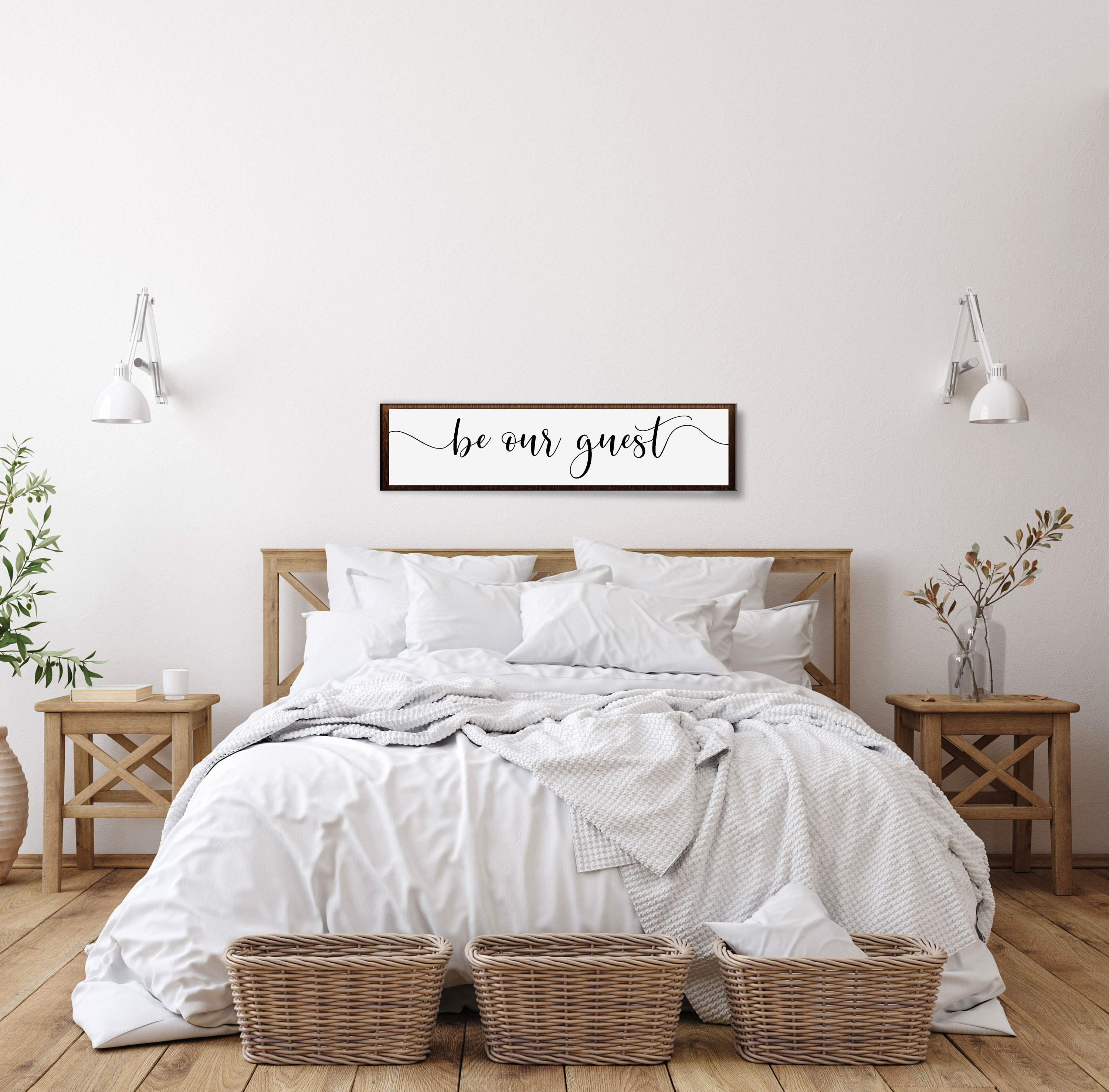 Be our guest signfor guest room wall room over the bed
