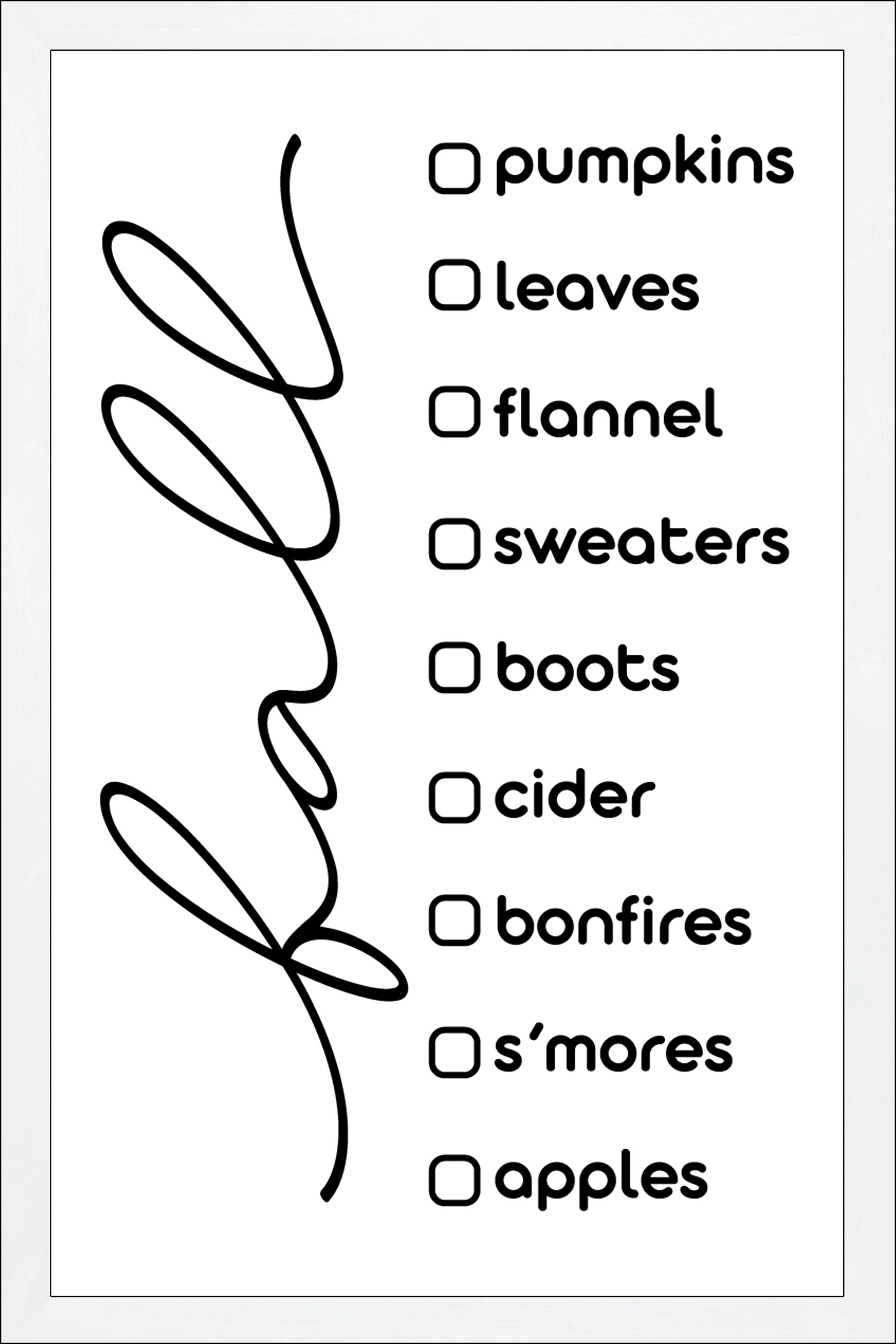 Fall wall decorfall bucket list signfarmhouse fall signswood signs