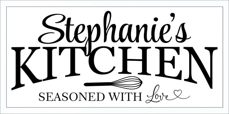 Kitchen sign-Kitchen decor-gifts-personalized kitchen sign-for kitchen wall decor art-customized kitchen sign-seasoned with love-moms image 9