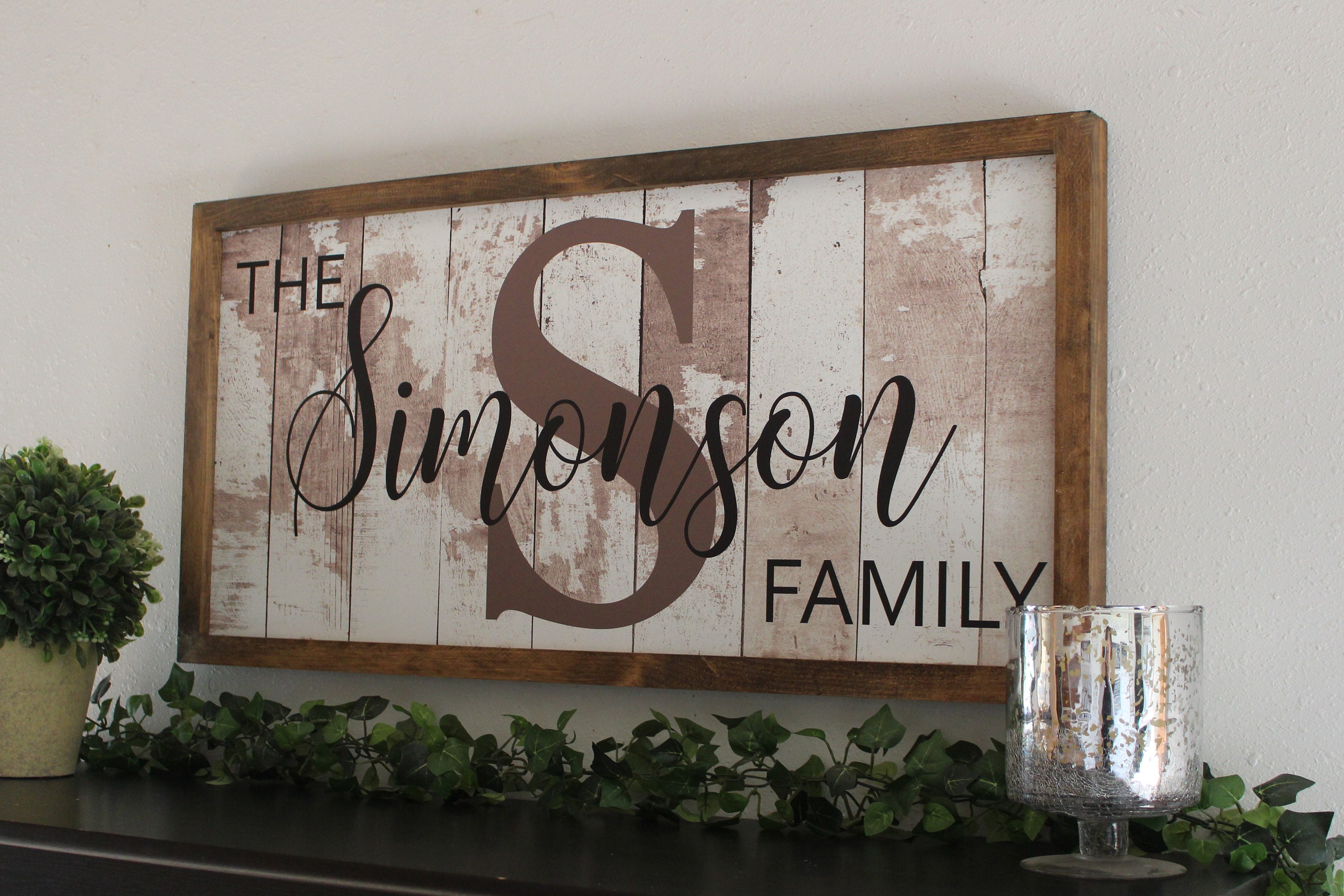 Family name sign woodfarmhouse family wall signfamily established