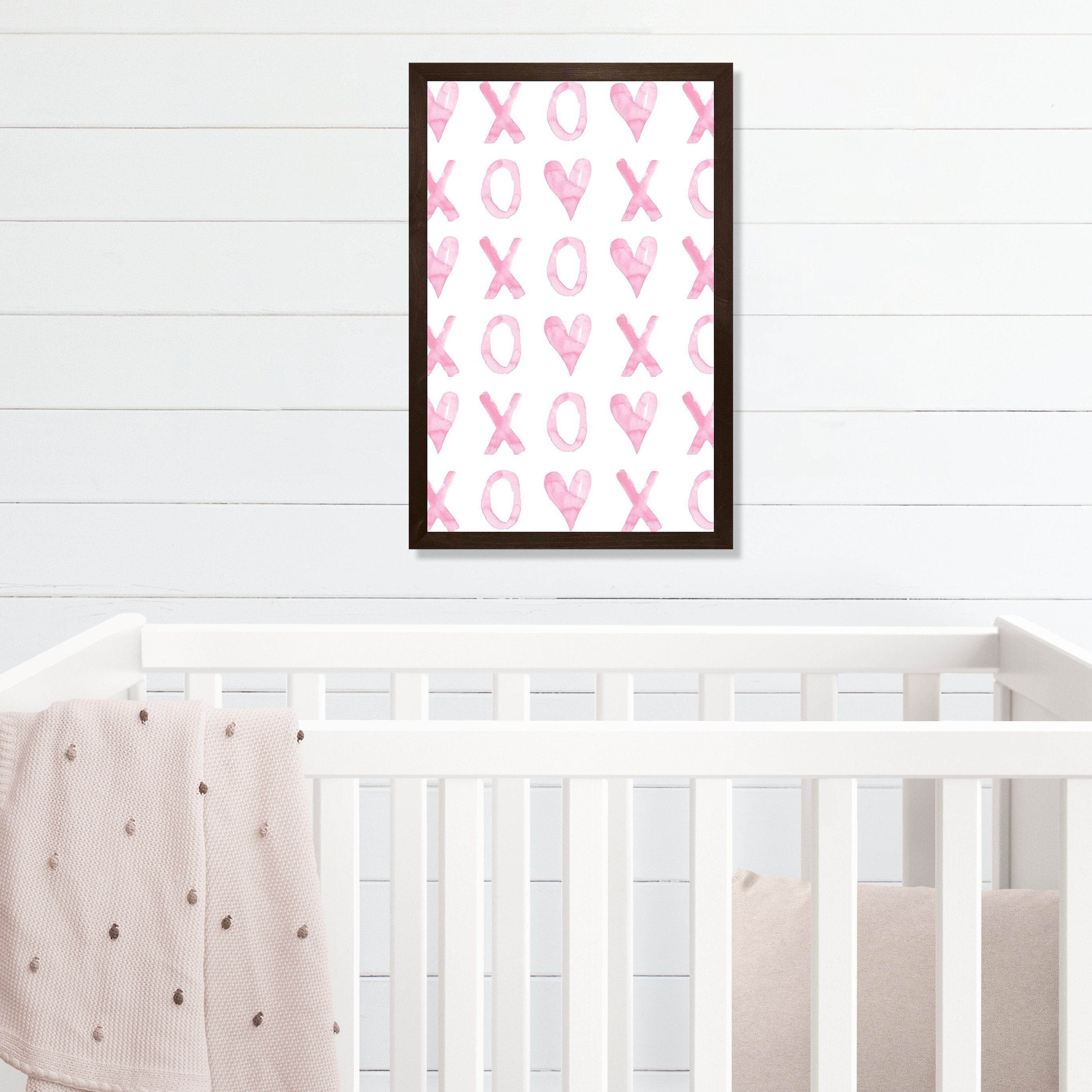 Girls Nursery DecorNursery PrintPink XOXO wall artlittle girls room