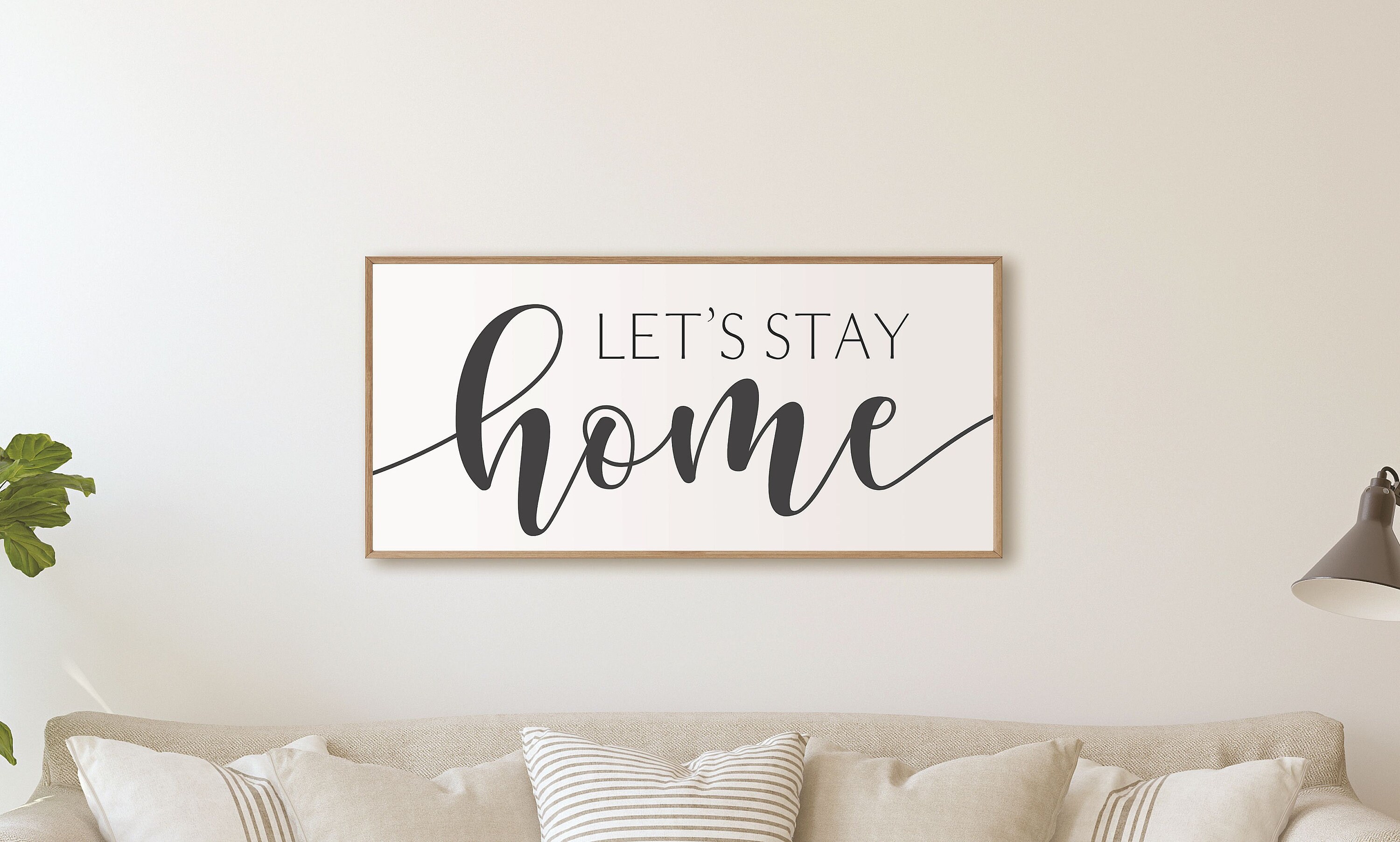 long grey living room sign