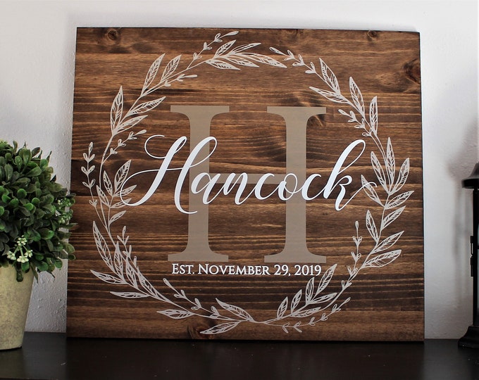 Family name cheap wood sign