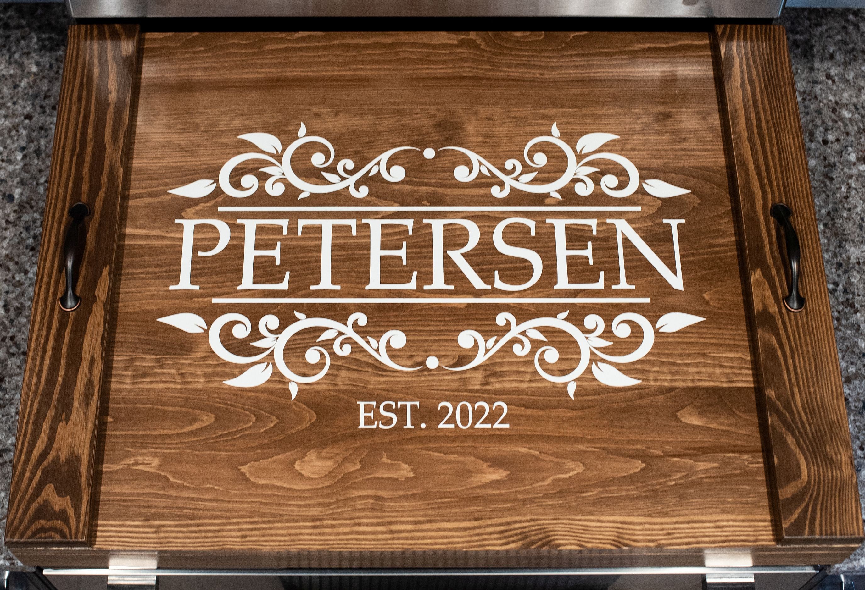 DECORATIVE AND PERSONALIZED WOOD STOVE COVER, NOODLE BOARDS — Designz by  Heather