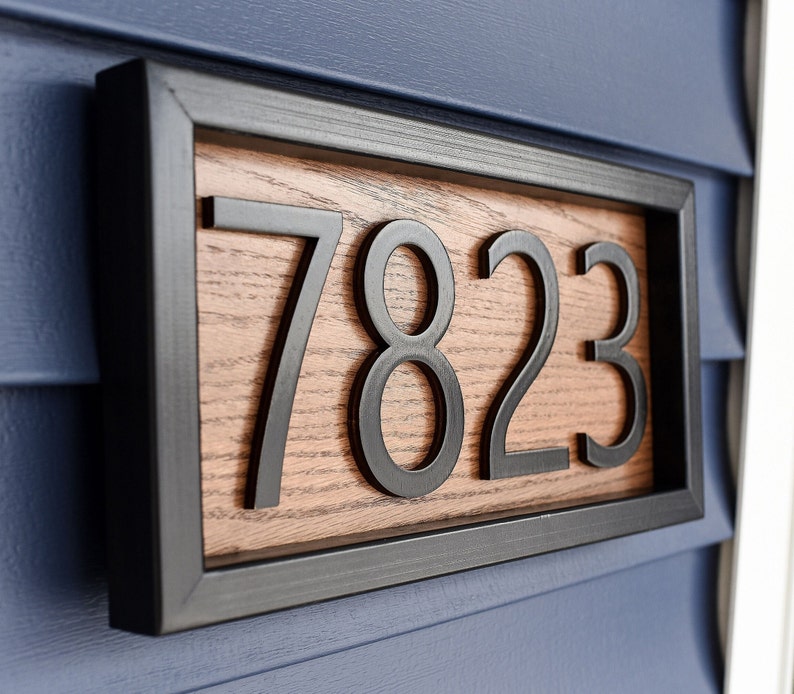 Plaque indiquant les numéros de maison Plaque d'adresse pour maison Plaque d'adresse horizontale Plaque de numéros de maison Plaque de numéros d'adresse Plaque de numéros d'adresse de maison image 1