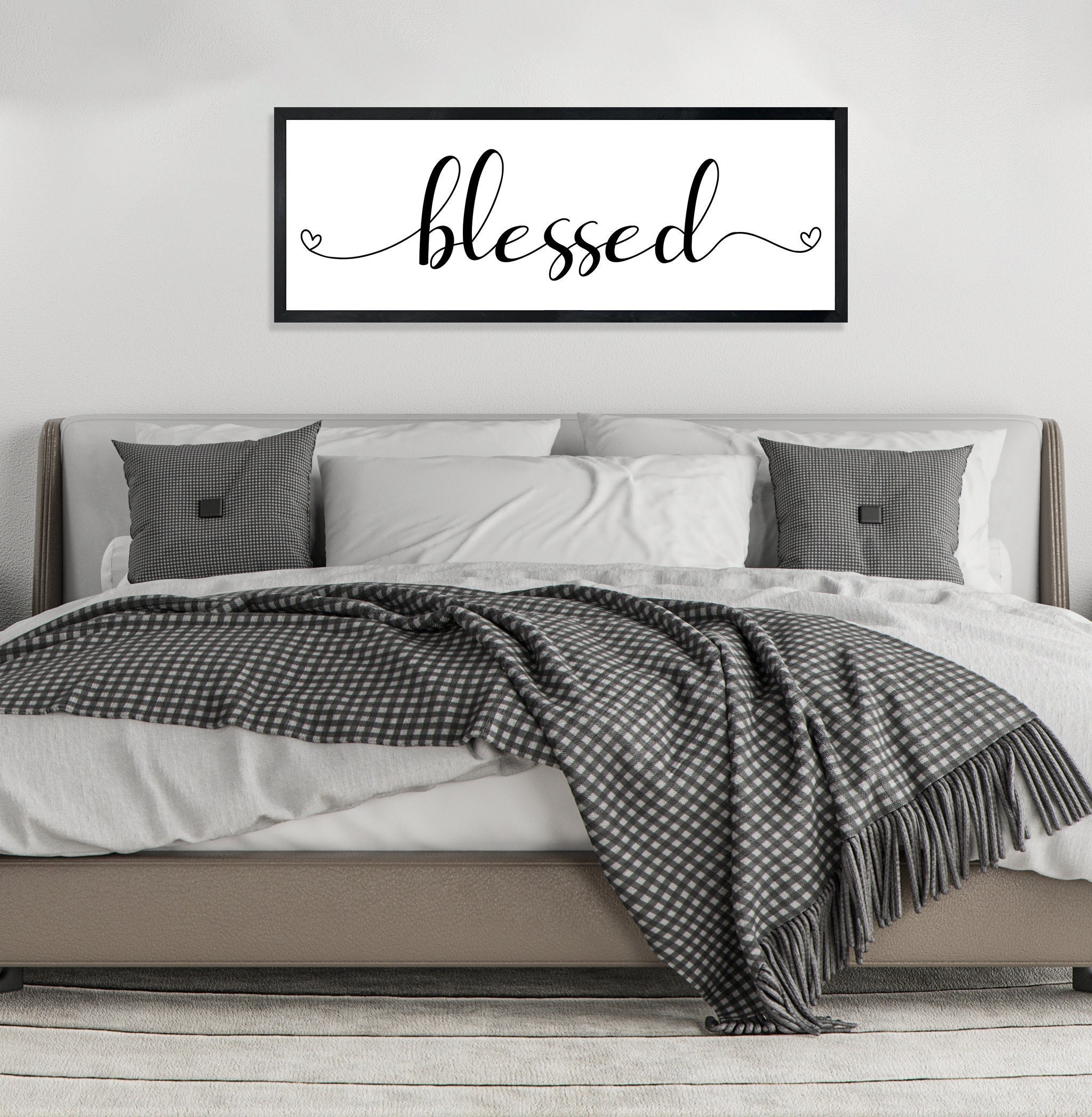 Blessed sign for wall-blessed sign for home-blessed farmhouse sign-blessed family wall art-over 