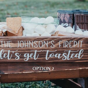 Personalized s'mores box-s'mores tray-s'mores bar station-s'mores station box-s'mores caddy-s'mores party decor Option 2 - Toasted