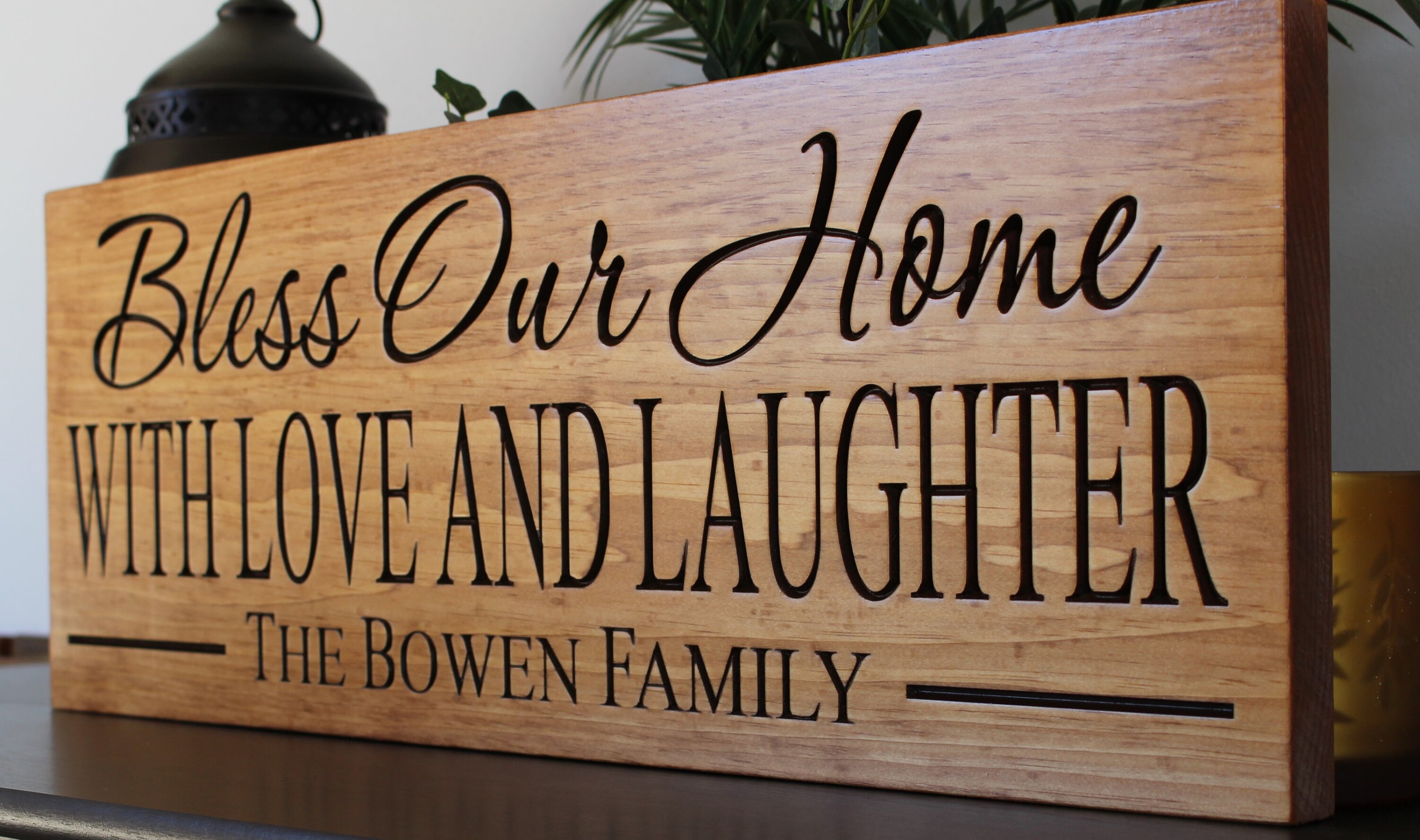 Bless this home wood signNew home giftPersonalized housewarming gift