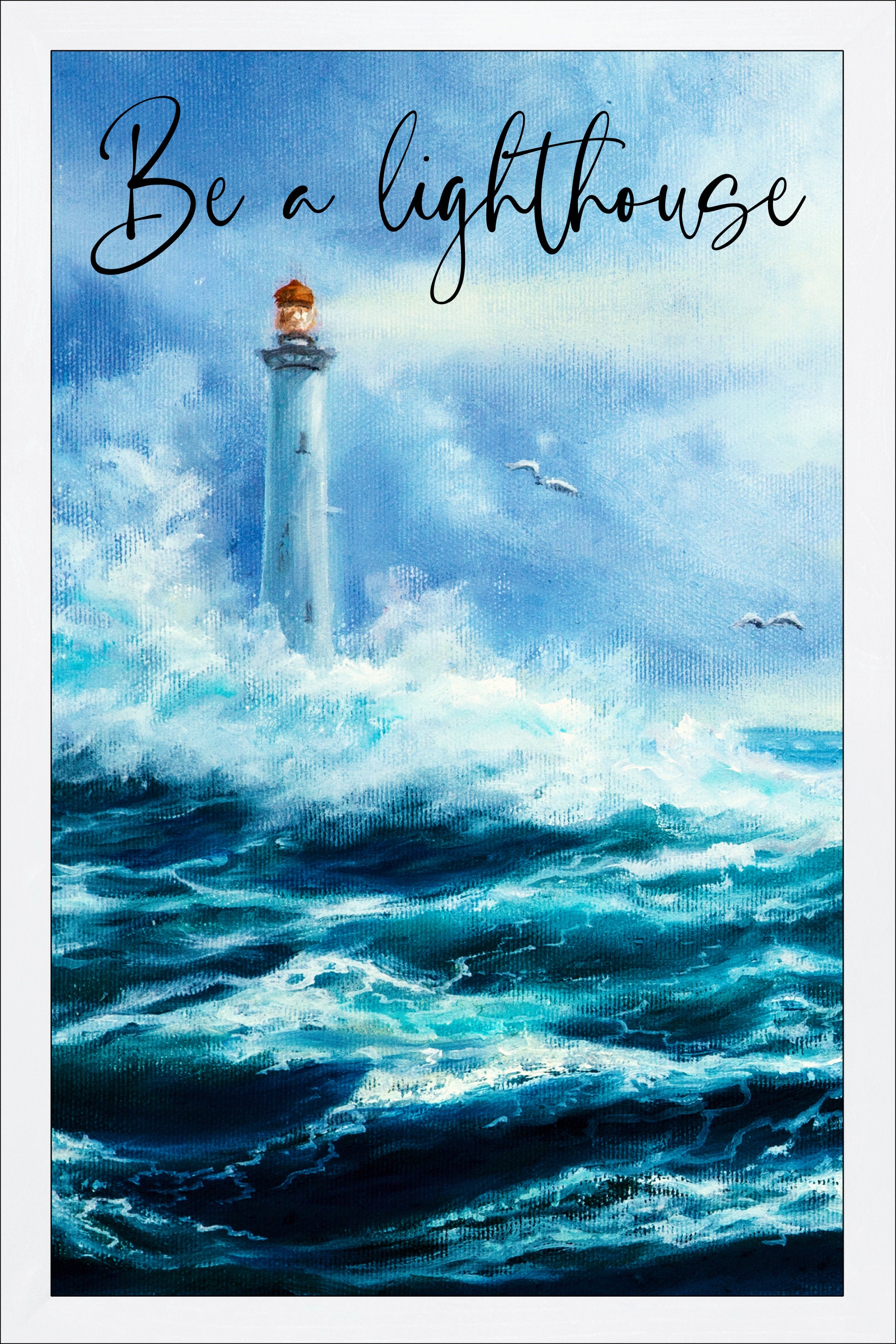 Be a lighthouse signwood wall artset of 3 prints ocean artocean wall