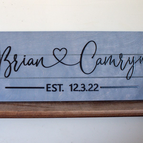 Wedding gifts personalized last name establish-anniversary-custom wood last name sign-wedding gifts personalized for couple-engagement gift