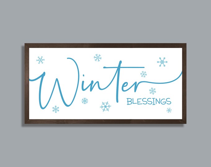 Winter blessings sign-Christmas decor-Christmas wall art-wall decor farmhouse-holiday decor christmas-holiday wall art