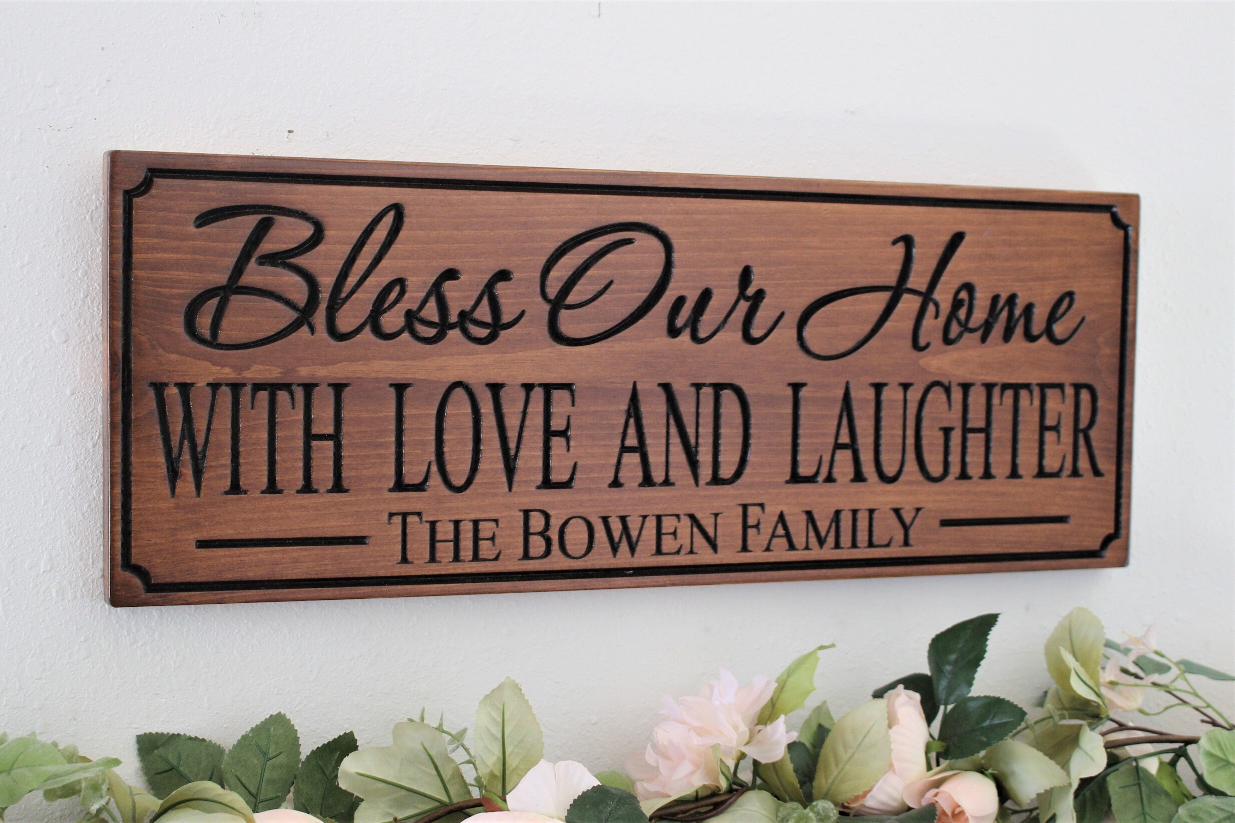 Bless this home wood signNew home giftPersonalized housewarming gift