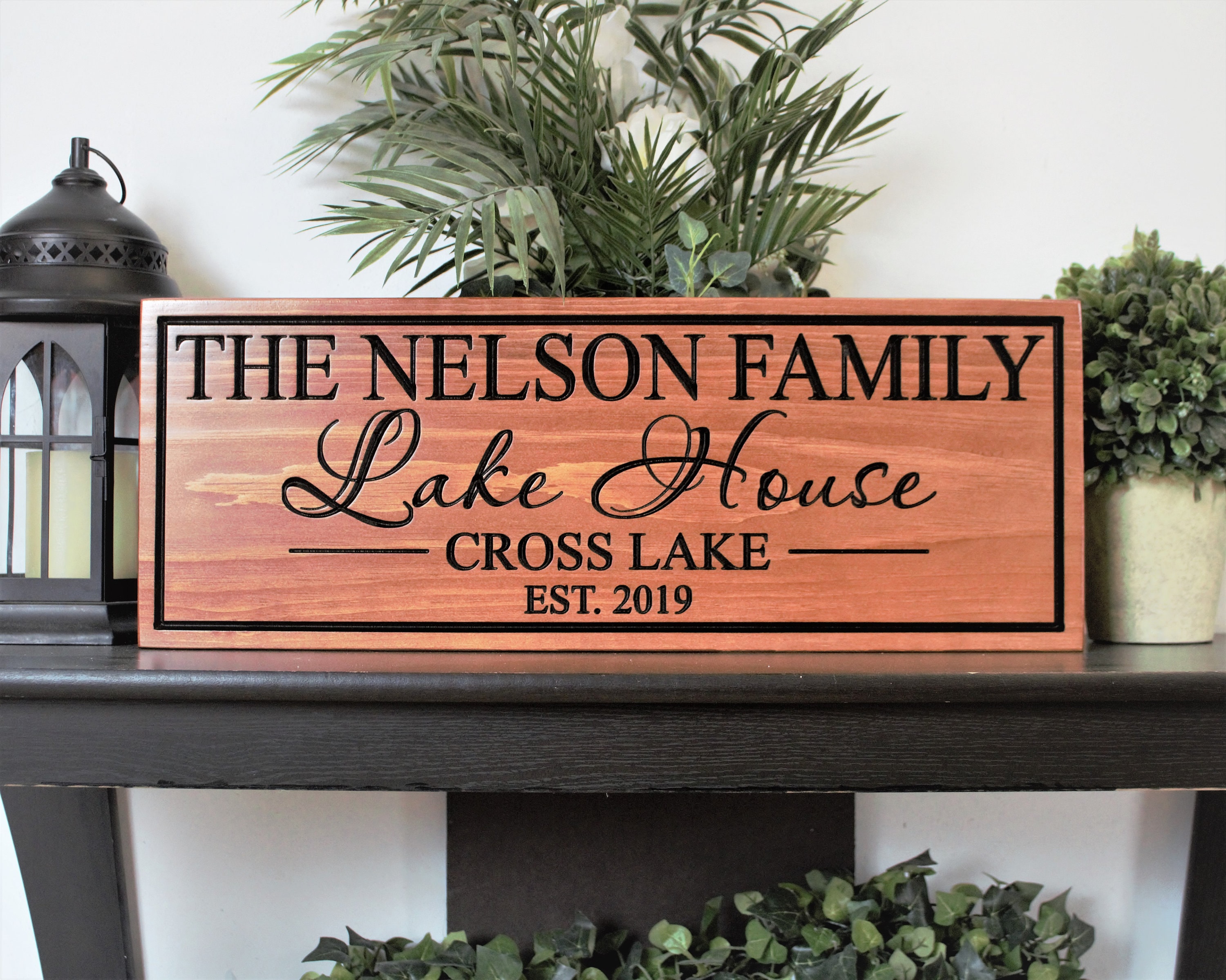 Personalized Lake House Sign Ts Decor Wood Lake House Decor Sign