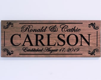 Personalized wedding gift for couple-personalized engagement gift-present-plaque-marriage gift-established wedding gift sign-date sign idea