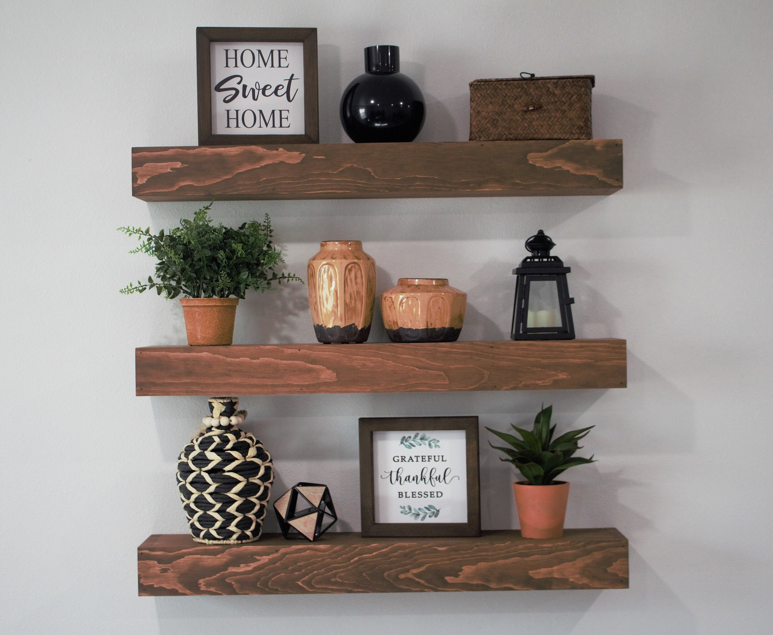 Floating Rectangular Shower Shelf with Rail and Natural Teak Wood Insert -  Seachrome