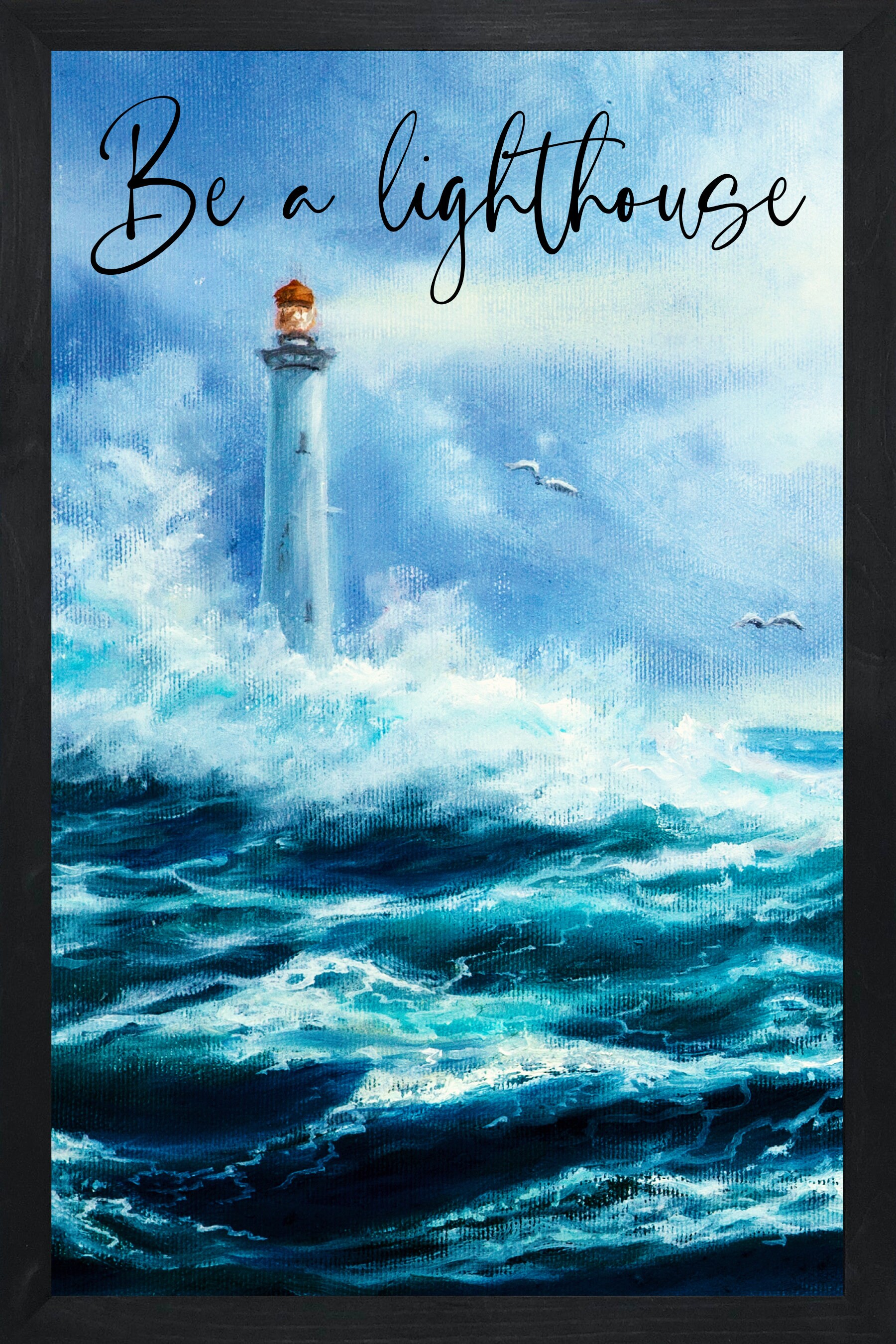 Be a lighthouse signwood wall artset of 3 prints ocean artocean wall