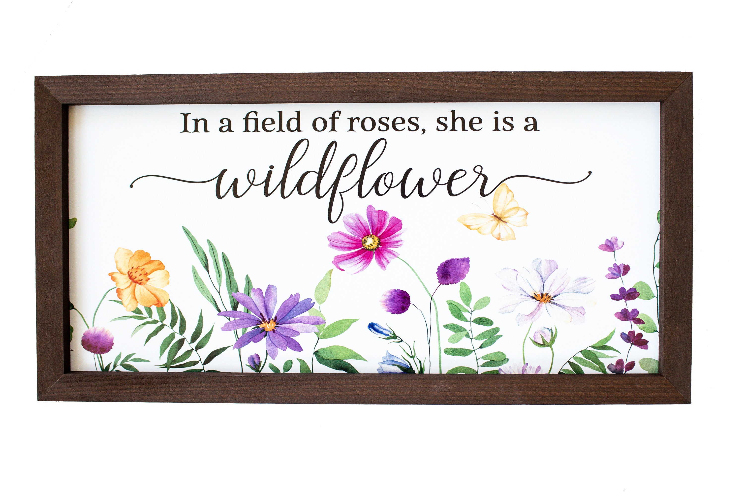 In A Field Of Roses, She Is A Wildflower, Girl Room Wall Decor, Floral  Flowers Print, Child Art, Nursery Print, Wildflower Decor, Unframed (8X10  INCH)