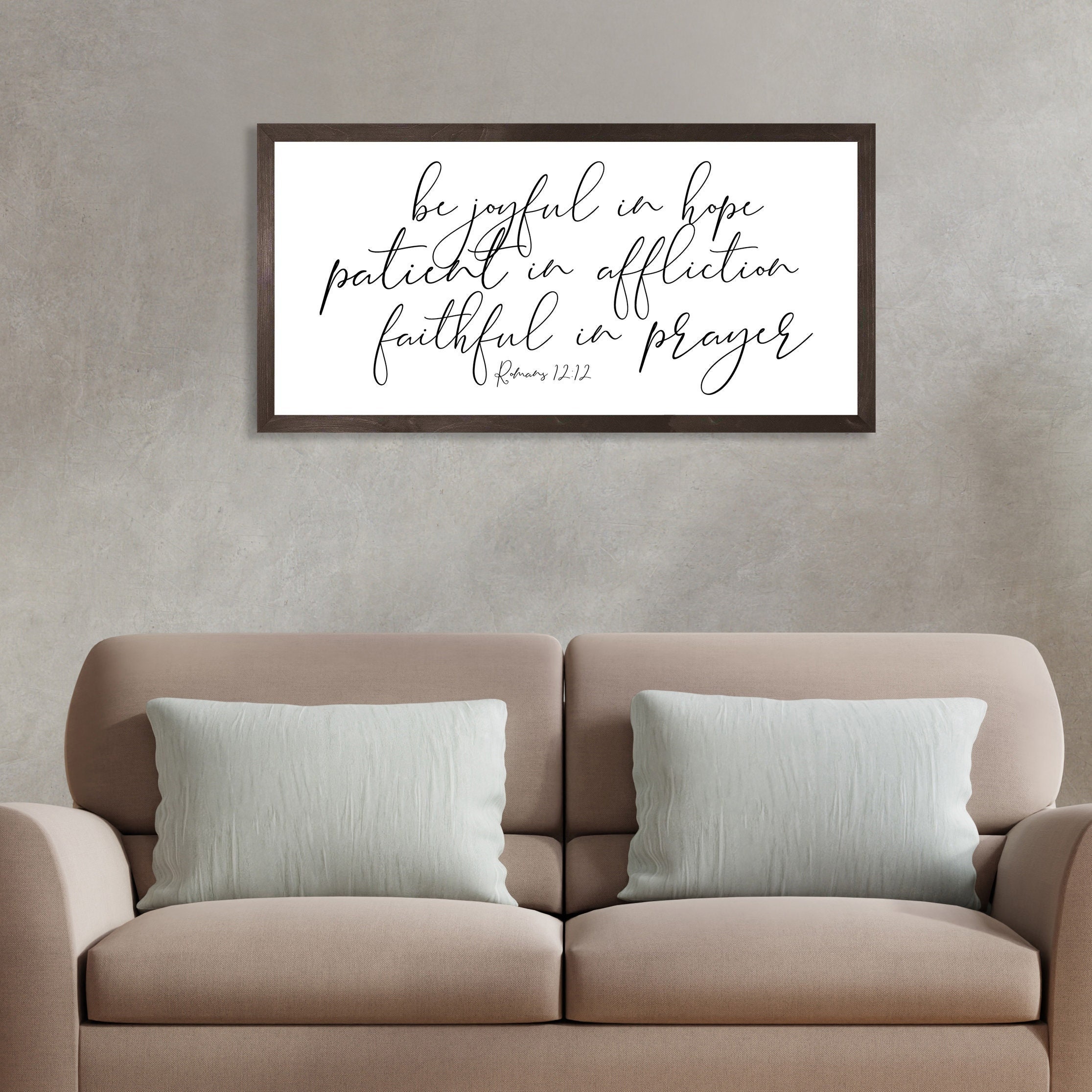 Be joyful in hope signromans 12 12scripture signscripture wall art