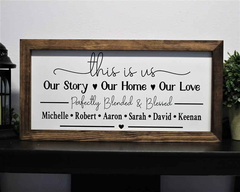 Blended Family Wedding Giftfamily Name Sign for Established Etsy