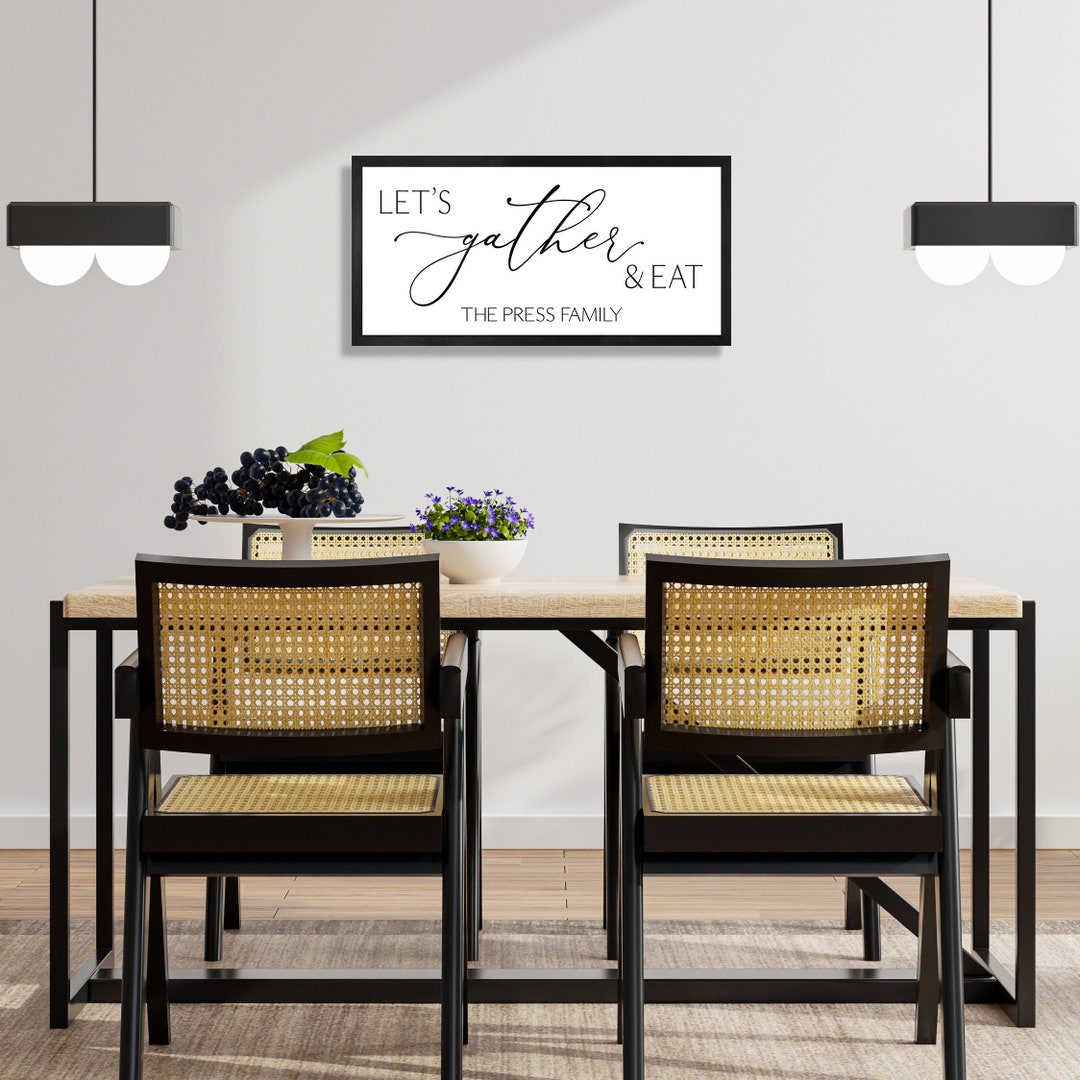 Personalized Dining Room Wall Decor-kitchen-let's Gather - Etsy