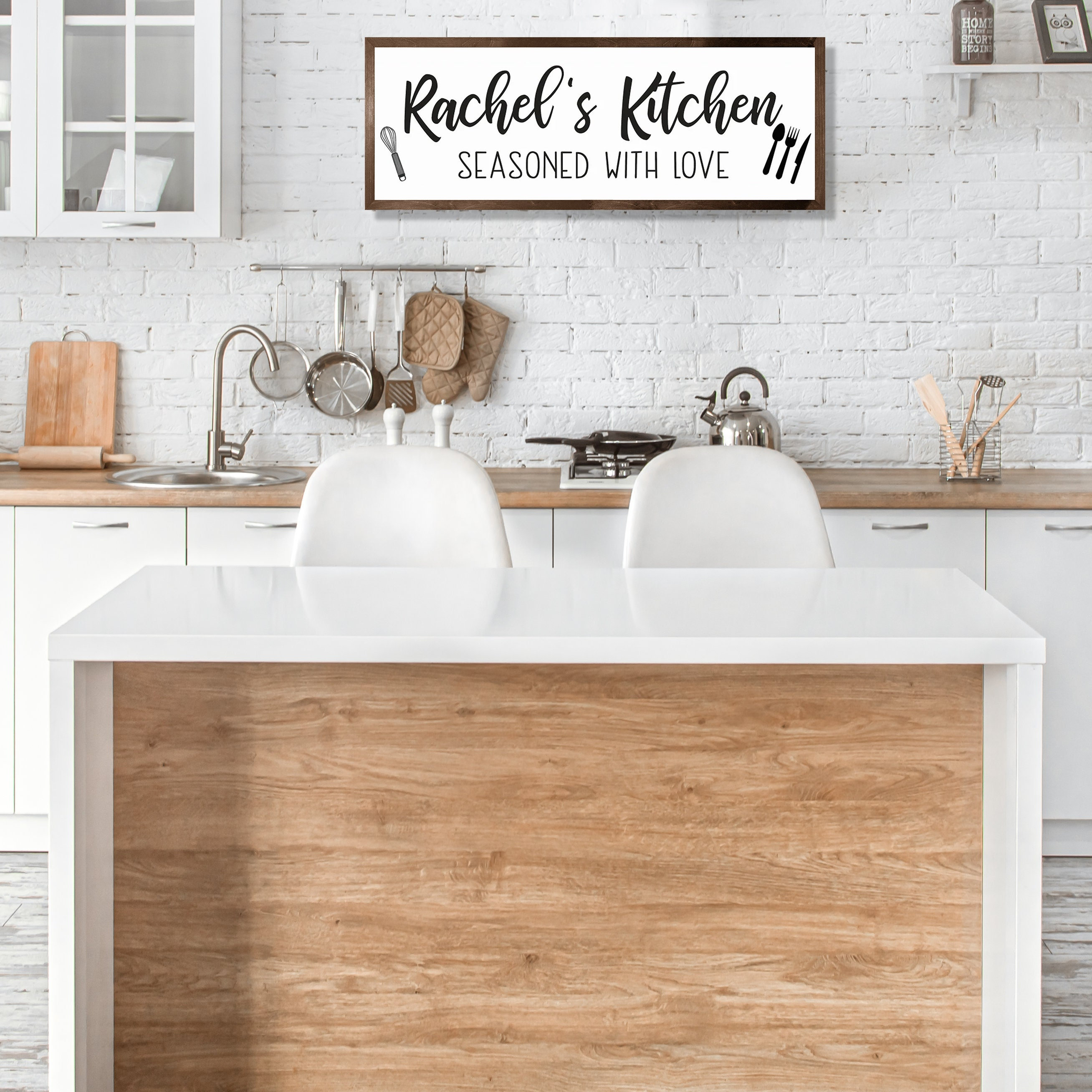 Custom Kitchen Sign. Personalized Kitchen Sign. Wood Word Cutouts