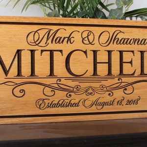 Personalized wedding gift for the couple-bride and groom gift-custom wedding gift sign-ENGRAVED wedding memento-save the date prop-sign-wood Bild 2